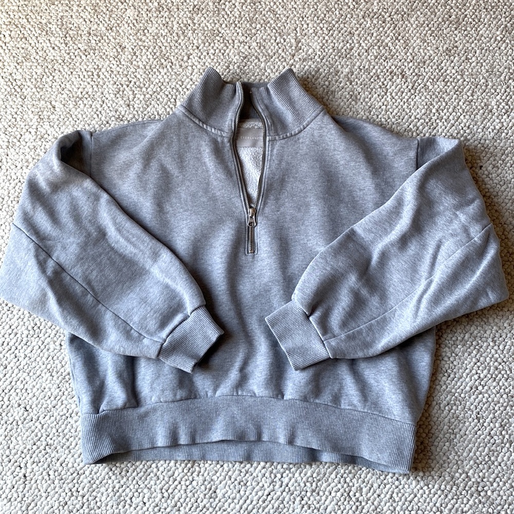 EVERLANE 1/2 Zip Gray Sweatshirt
